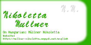 nikoletta mullner business card
